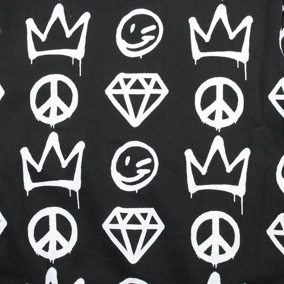 Create 2MEW Mens XL Sweatshirt Hoodie Black All Over Graffiti Embroidered Skull - Picture 11 of 14